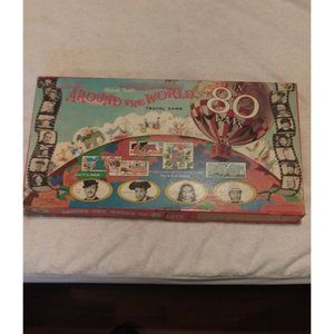 Antique Vintage Around The World In 80 Days Travel Board Game 1957